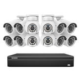 16 Channel 4K PoE Bullet & PT Security Camera System, 8MP Outdoor PoE IP Cameras, Pan & Tilt, ONVIF Supported NVR, Two-Way Audio, Smart Human/Vehicle Detection(4x PT Cameras+8x IP Cameras)